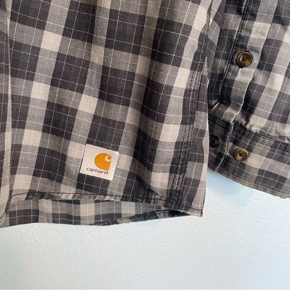 Carhartt Men's Relaxed Force Long Sleeve Button Up Plaid Flannel Shirt Medium - Picture 2 of 7